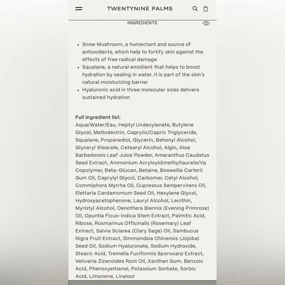 TWENTYNINE PALMS Santa Ana Salve Facial Moisturizer Amaranth Hyaluronic Acid - Picture 3 of 4